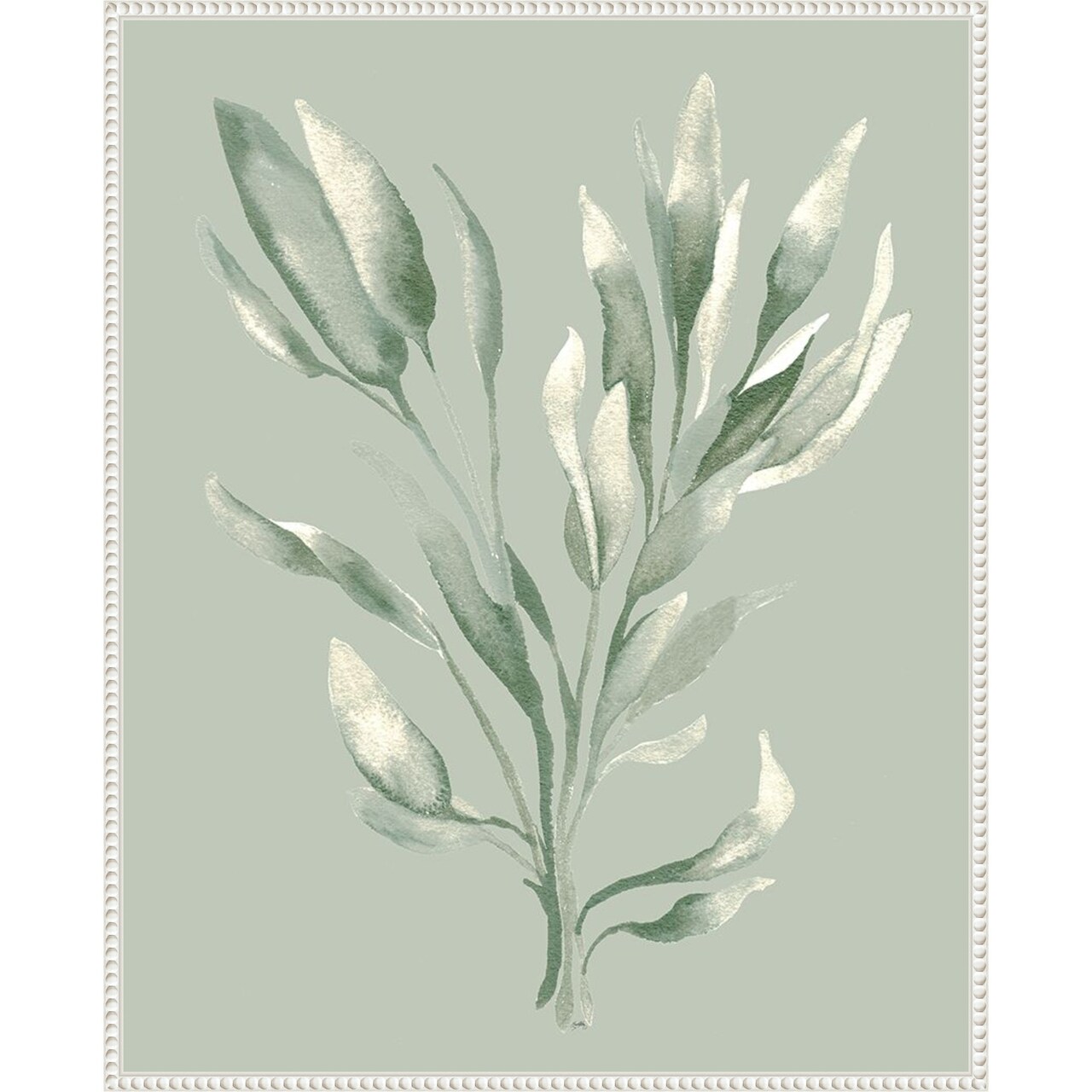 Tonal Green Ferns II by Elizabeth Medley Framed Canvas Wall Art